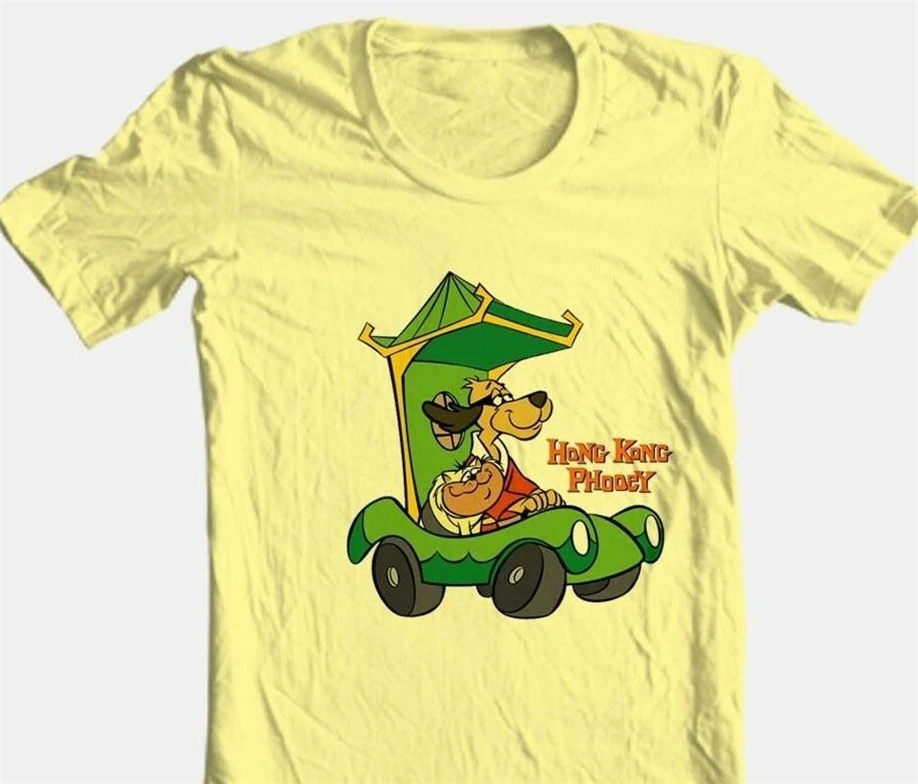 Hong Kong Phooey T-Shirt Retro 80'S Saturday Morning Cartoon Cotton Graphic Tee Large Size Shirt |