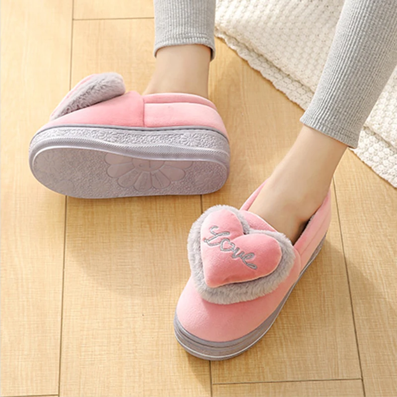 Новинка зимние женские плюшевые тапочки теплые Нескользящие хлопковые на