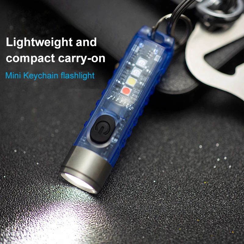 

Outdoor Flashlight Pocket Powerful LED Flashlight Side lamp Red Blue Violet USB Rechargeable Flashlight Outdoor Camping Lights
