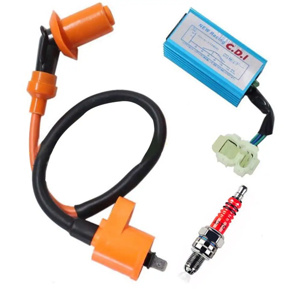 

Modified Orange Modified Igniter Multi-angle Ignition Spark Plug Racing Performance CDI Ignition Coil For GY6/50CC/125CC/150CC