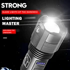 Перезаряжаемый светодиодный фонарик XHP50 с USB, самый мощный тактический фонарь, яркий водонепроницаемый ручной фонарь с масштабированием 18650