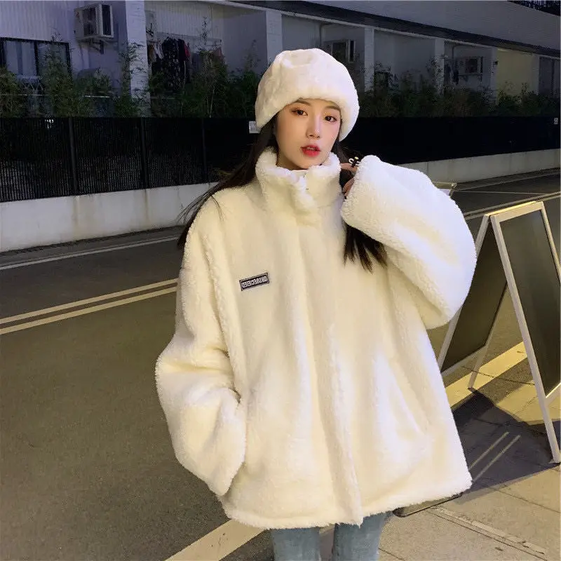 

Imitation lamb cashmere Short Fall season Jackets Women's clothing Fashion Furry Jackets Plush Blouse Coat New style Hoodie