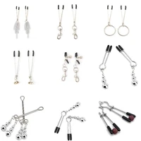 for couples flirt toys adult games bdsm bondage exotic accessories metal chain nipple clamps milk breast nipple clip adult games