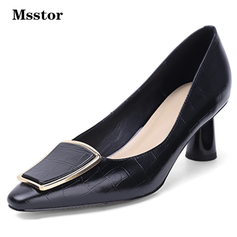 Туфли лодочки женские с острым носком Натуральная Воловья кожа однотонные