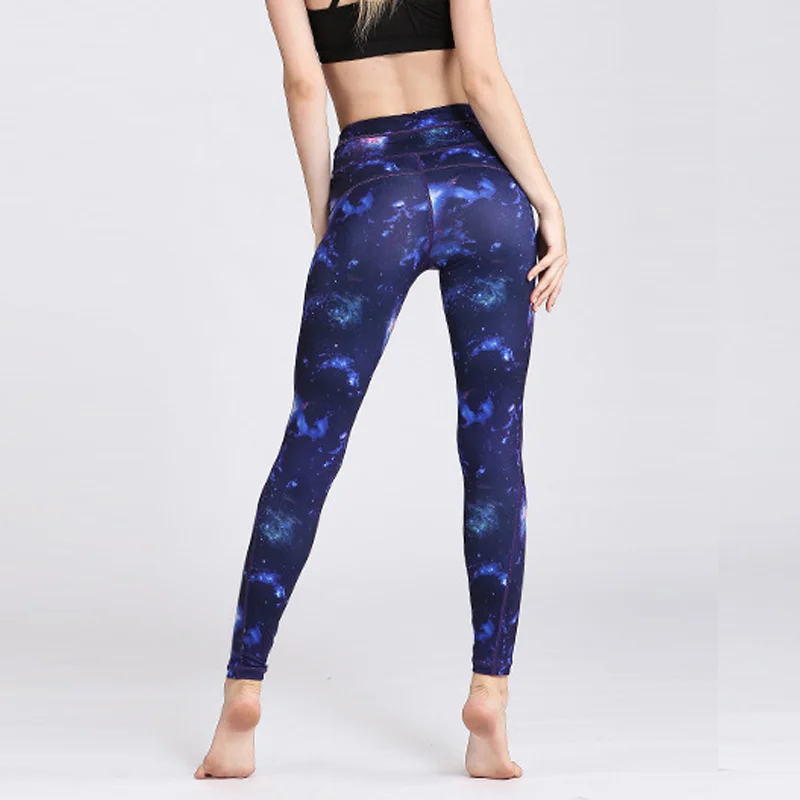 

Pop Women High Waist Yoga Pants Printed Fitness Legging Elastic Sport Workout Running Dance Trousers Pop 88