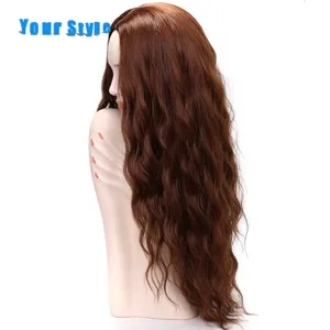 Your Style 4 Colors Long Deep Loose Wig For Women Cosplay Wigs High Temperature Fiber Ombre Brown Black Red Burgundy Color