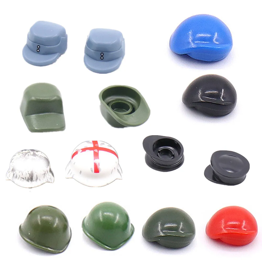 2 мировая война военные немецкие солдаты аксессуары шляпа Diy строительные блоки