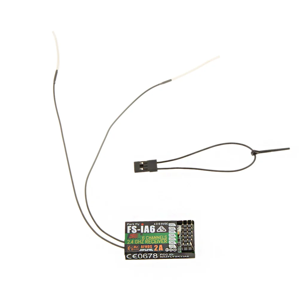 2Pcs 2.4G Flysky FS-iA6 6 Channel Remote Control Receiver with Double Antenna Compatible i4 i6 i10 GT2E GT2F Transmitter | Игрушки и
