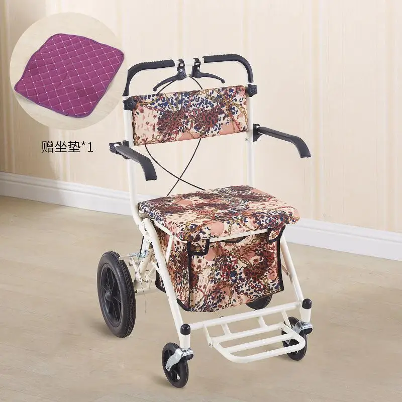 

Old man trolley travel can take a walker light folding shopping cart four rounds old portable shopping home car
