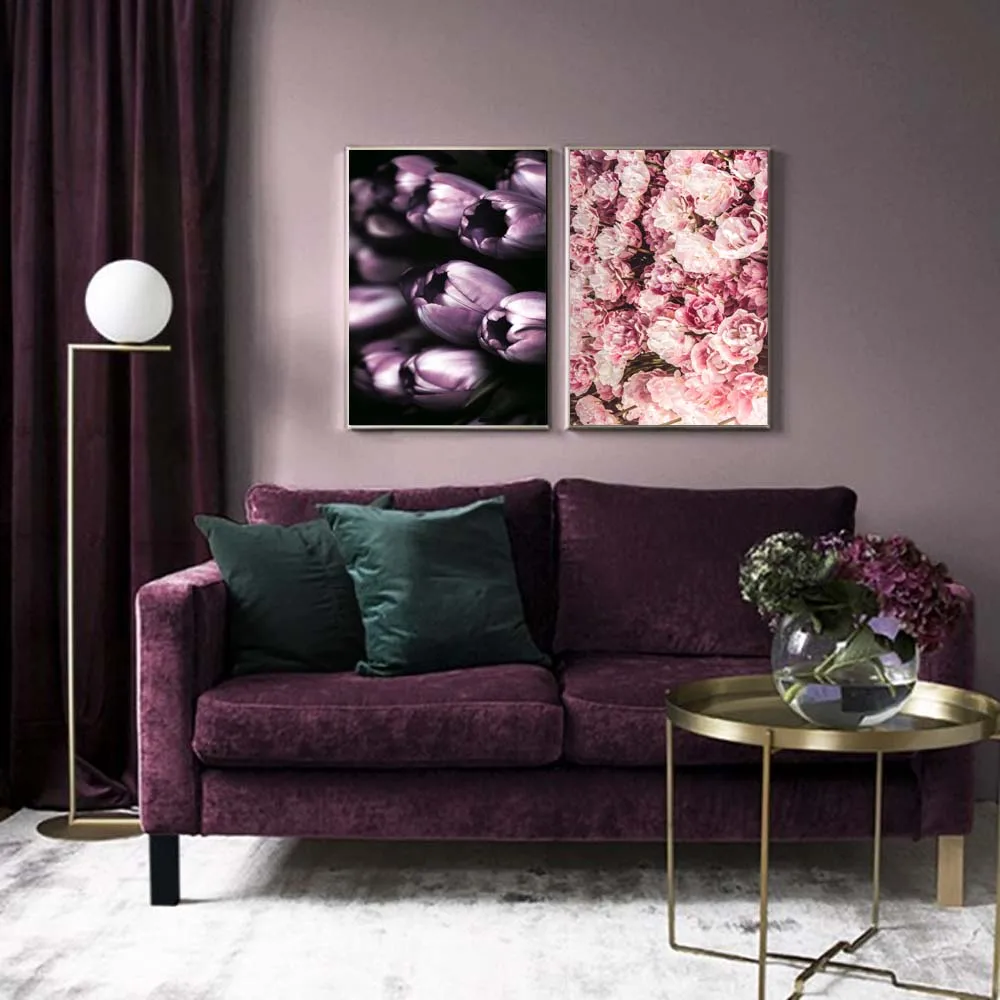 

Modern Minimalist Abstract Black Flowers Wall Art Canvas Paintings Rose Prints Wall Pictures For Living Room Home Decor Unframed