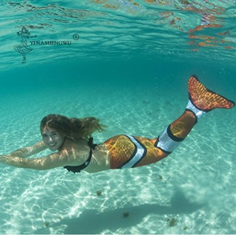 Купальник для косплея девочек с хвостом русалки Пляжное бикини моноластами