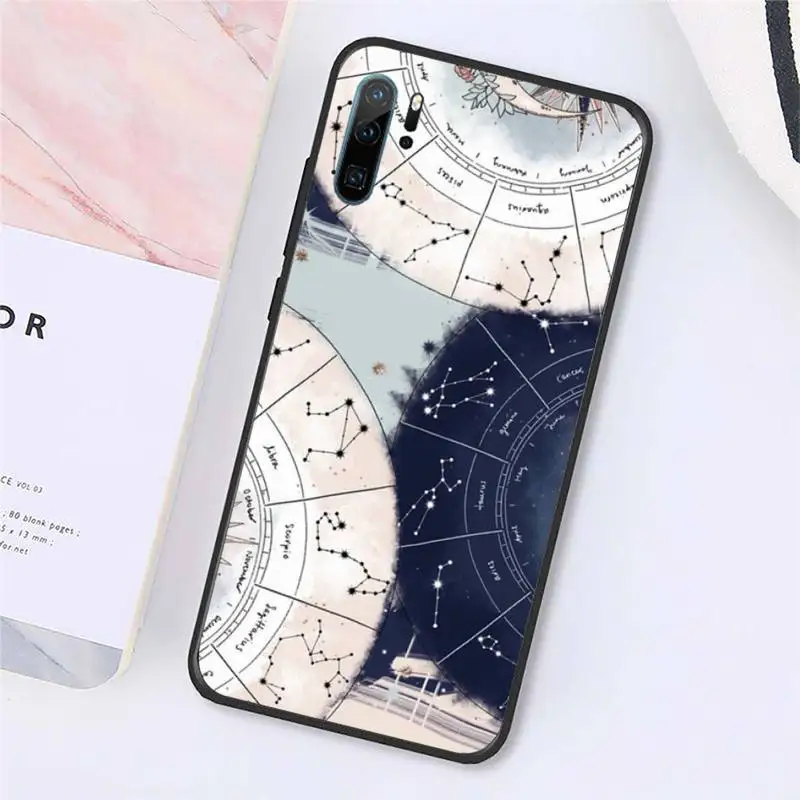 

World Map Compass Star constellation Phone Case For Huawei honor Mate P 10 20 30 40 Pro 10i 9 10 20 8x Lite Y91C V17 6.38 6.44