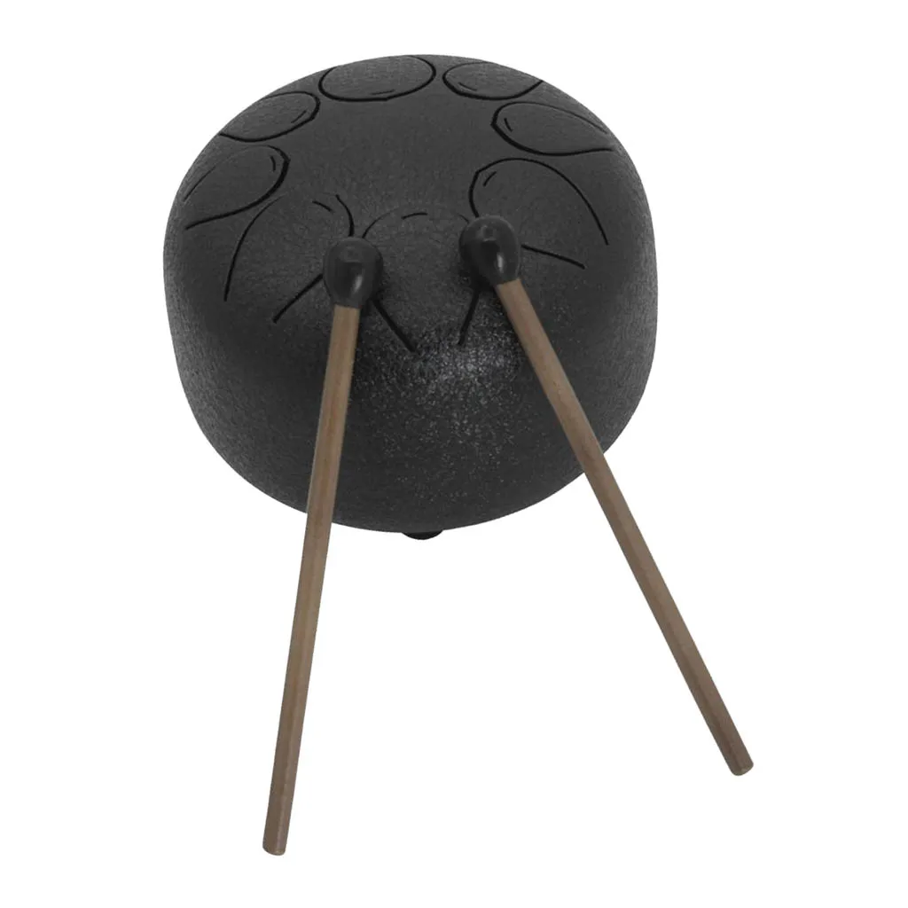 Black Стальной язык барабан 8 Примечание ударный инструмент 5 дюймов Handpan барабан - Цвет: Black