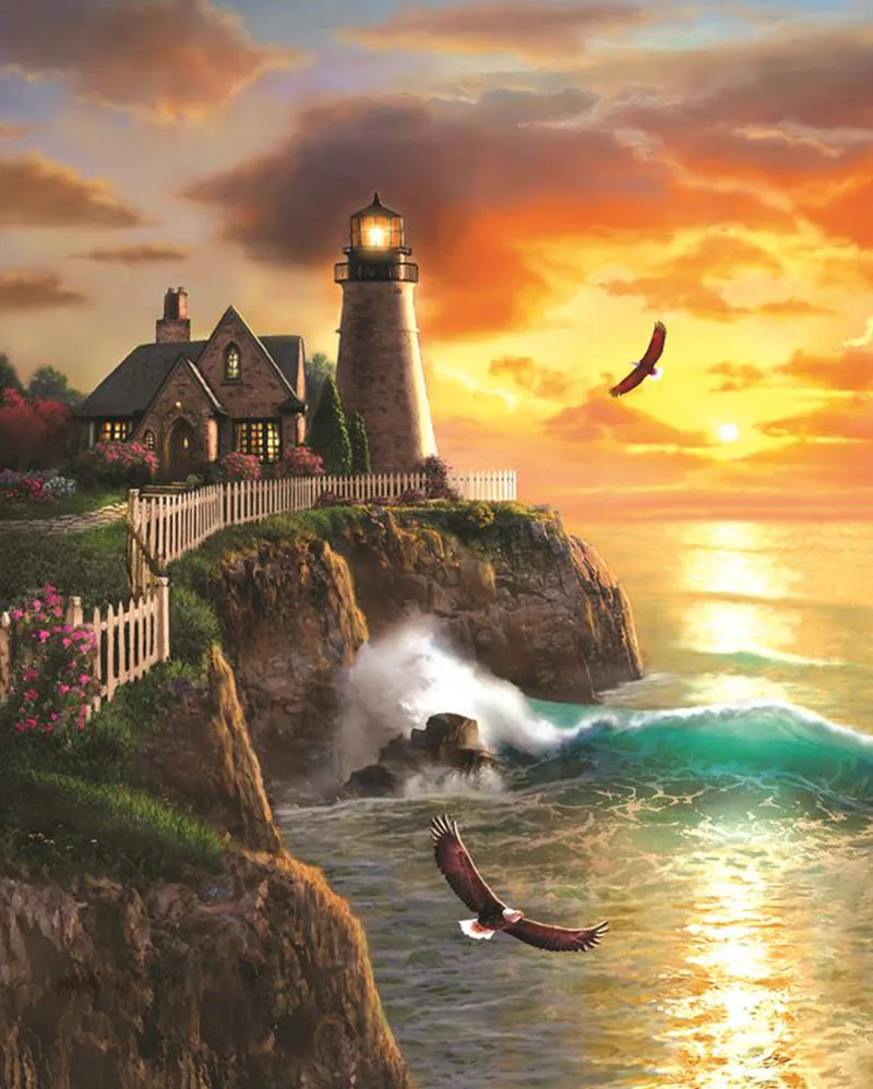 5d сделай сам алмазная живопись вышивка рукоделие полная Алмазная маяк домашний