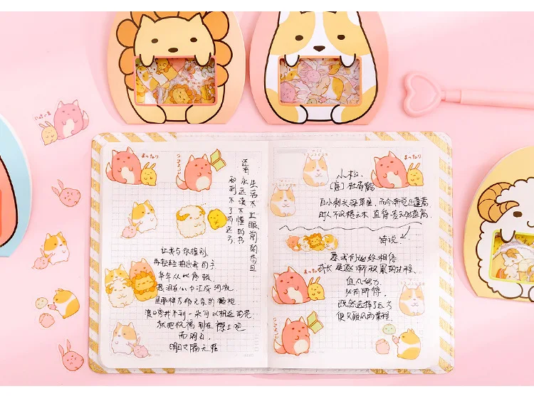 50 шт милые Мультяшные декоративные наклейки s Kawaii животные канцелярские наклейки s ПВХ клейкие наклейки для детей DIY принадлежности для скрапбукинга