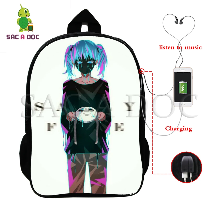 Sally Face, рюкзаки для детей, школьные сумки для подростков, рюкзак в стиле хип-хоп, сумка унисекс, дорожная сумка для книг, нейлон, 16 дюймов, mochila, можно настроить - Цвет: cool bags