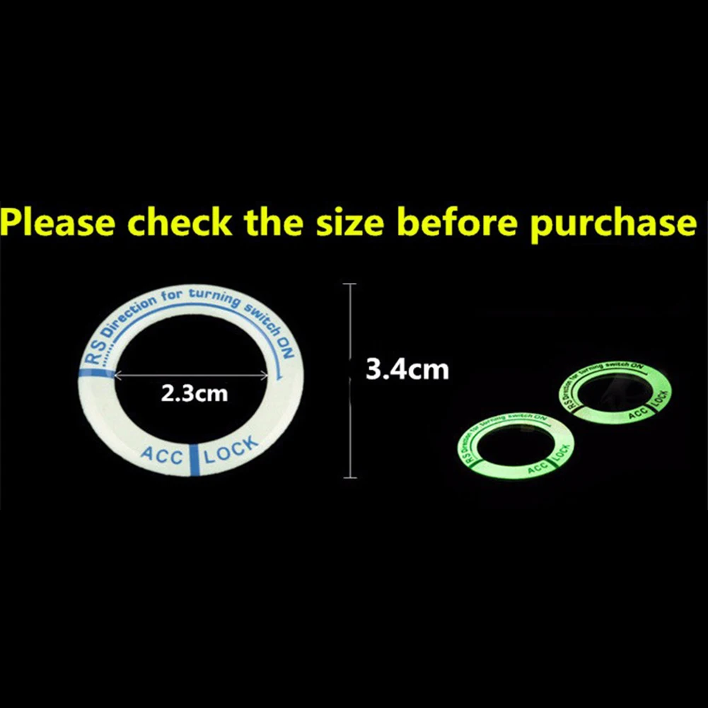 5 шт. люминесцентные буквы Замок зажигания Крышка двигателя Замочная скважина