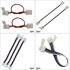 5-100 шт. 2-контактный, 3-контактный, 4-контактный, 5-контактный разъем для светодиодной ленты, двойной зажим с проводным соединительным кабелем для светодиодной ленты 5050 RGB RGBW 3528 WS2811