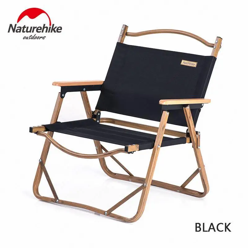 MW02 Chair-Black Naturehike, уличные походные настольные стулья, походная кроватка, деревянная мебель для кемпинга, складная кровать, рыболовное кресло, телескопический стол - Цвет: MW02 Chair-Black