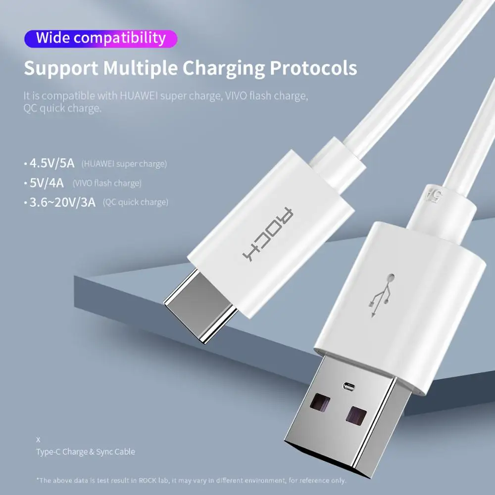 Кабель ROCK USB Type C для Samsung S9 S8 2 шт./лот провод быстрой зарядки мобильный телефон