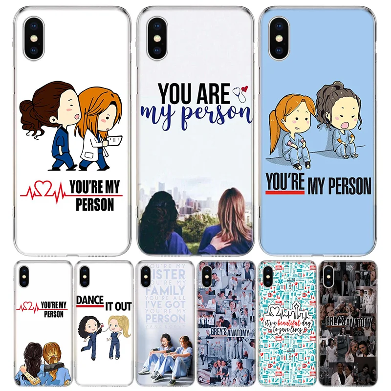 Greys Anatomy Person Silicon Call Phone Case For Apple iPhone 11 13 14 Pro Max 12 Mini 7 Plus 6 X XR XS 8 6S SE 5S Cover Coque
