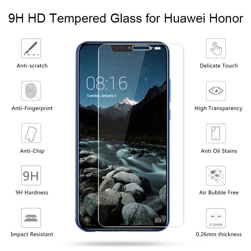 

2 Piece HD Hard Tempered Glass for Huawei Honor 6 Pro 8 8X MAX 8C 9 9I 9 LITE P10 PLUS P20 PRO creen Protector Protective Glass