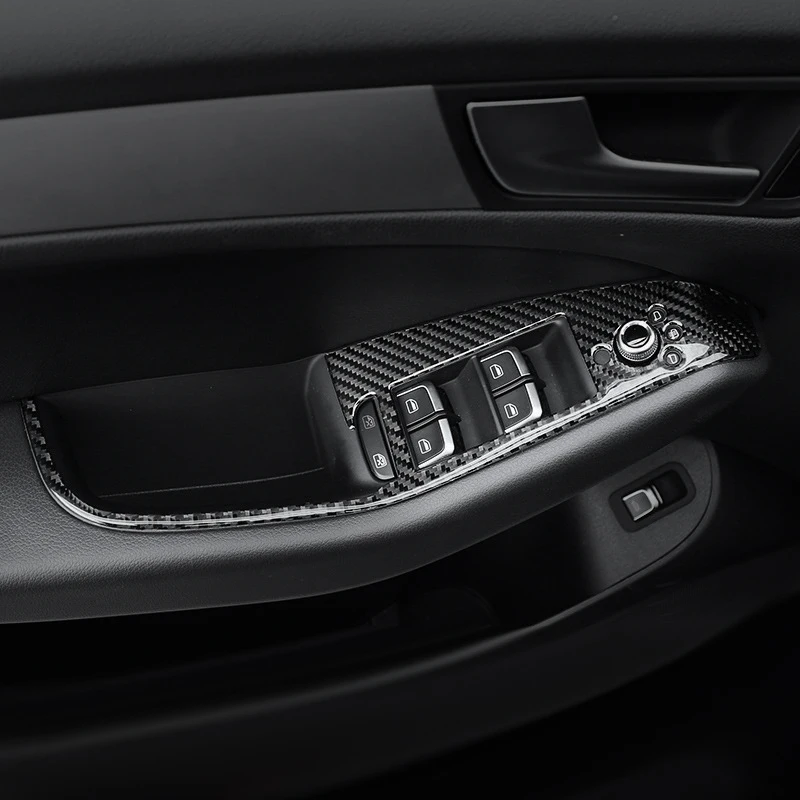 

Car Carbon Fiber Interior Decoration Window Control Switch Panel Cover Sticker For- Q5 (2010-2018) SQ5 (2013-2017)