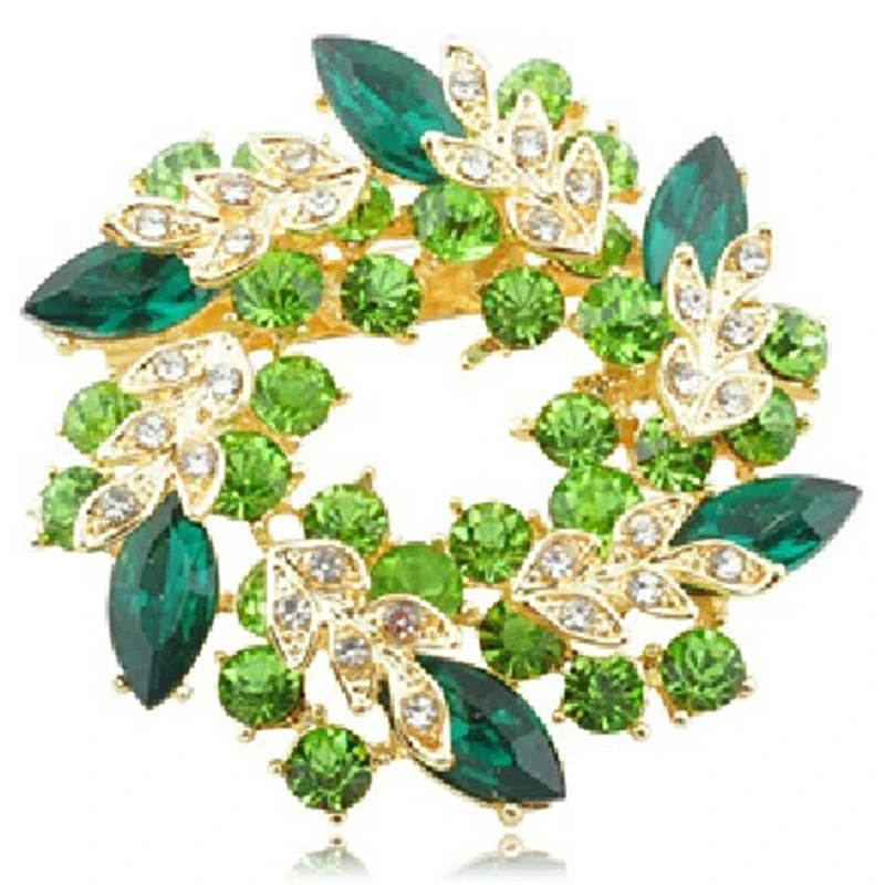 

Chic Colorful Clear Crystal Rhinestones Bauhinia Brooches For Women Plant Flower Gold Brooch Pins Wedding Bridal Bouquet Jewelry