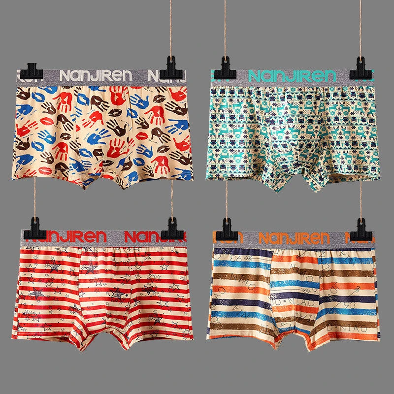 2022 Men Underwear Boxer Shorts Panties Solid Shorts Brand Underpants Men 100% Cotton Breathable Mid Waist Shorts Men L-3XL