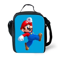 haoyun kids insulated lunch bag super mario game prints pattern students water proof lunch box girls picnic snacks container
