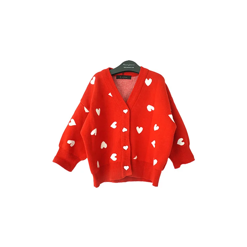 

RJ spot21 spring children's sweater cute cartoon printed girl's sweater foreign style baby's sweater knitted cardigan