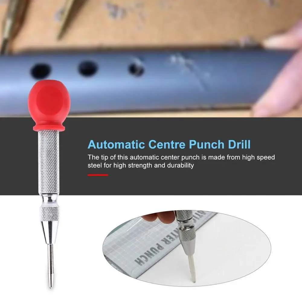 Automatic Center Pin Hole Punch Wood Press Dent Marker Woodworking Tool Spring Loaded Marking Starting Holes | Инструменты