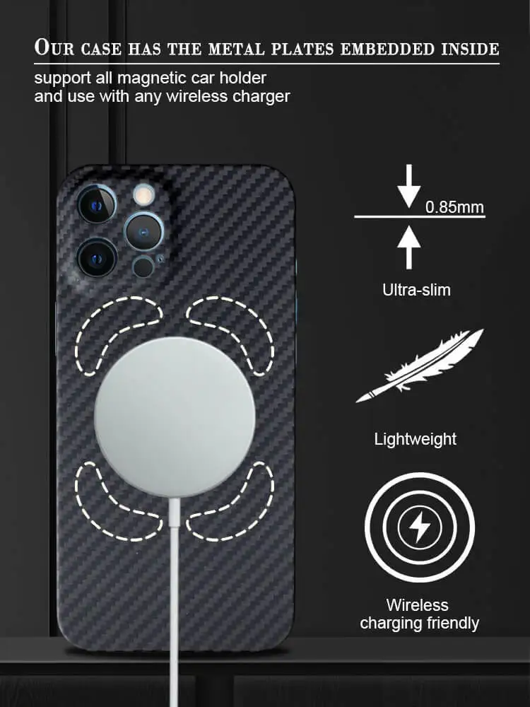 suitable for iphone 13 pro iphone 12 iphone12 mini phone case compatible with magsafe carbon fiber phone case free global shipping