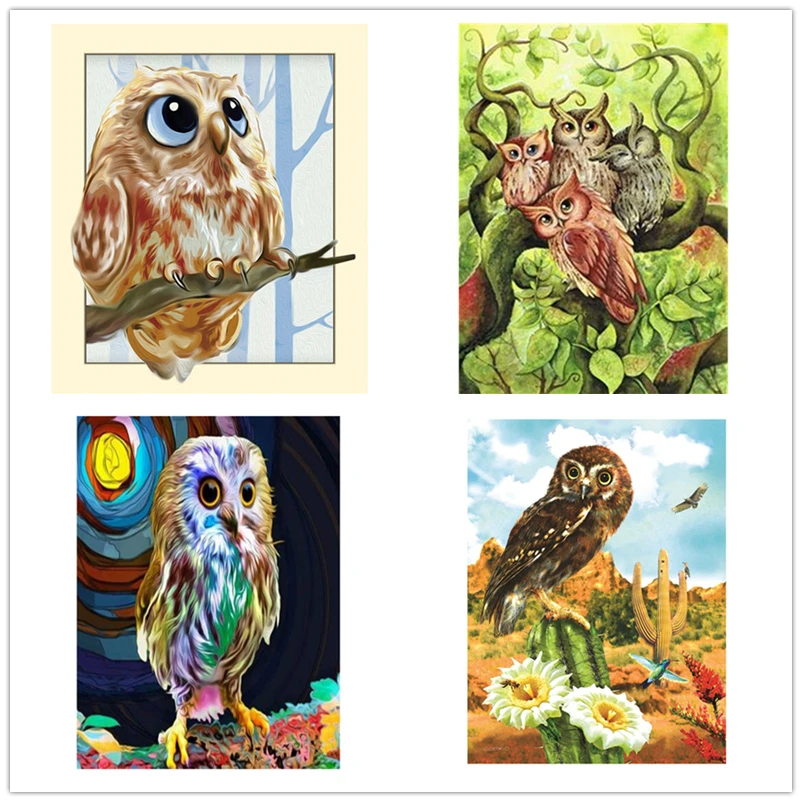 

LIPHISFUN полная квадратная/круглая дрель 5D Сделай Сам Алмазная картина "Животные Сова" вышивка крестиком Смола 5D Декор для дома комнаты животно...