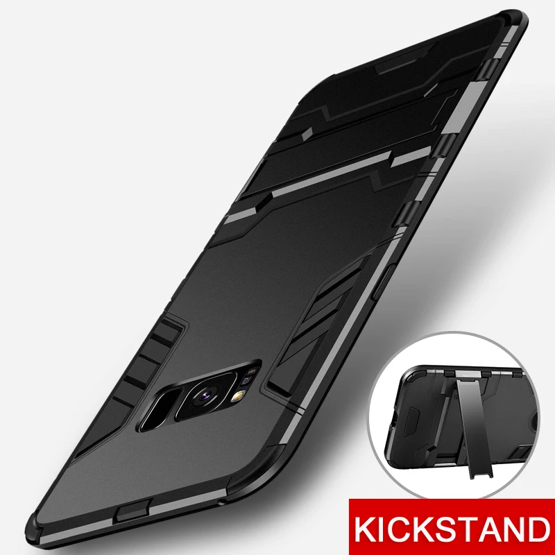 

Чехол с откидной ножкой для Samsung Galaxy S8, чехлы S8 Plus, Мягкий противоударный жесткий чехол-подставка для Samsung S8, S8 Plus