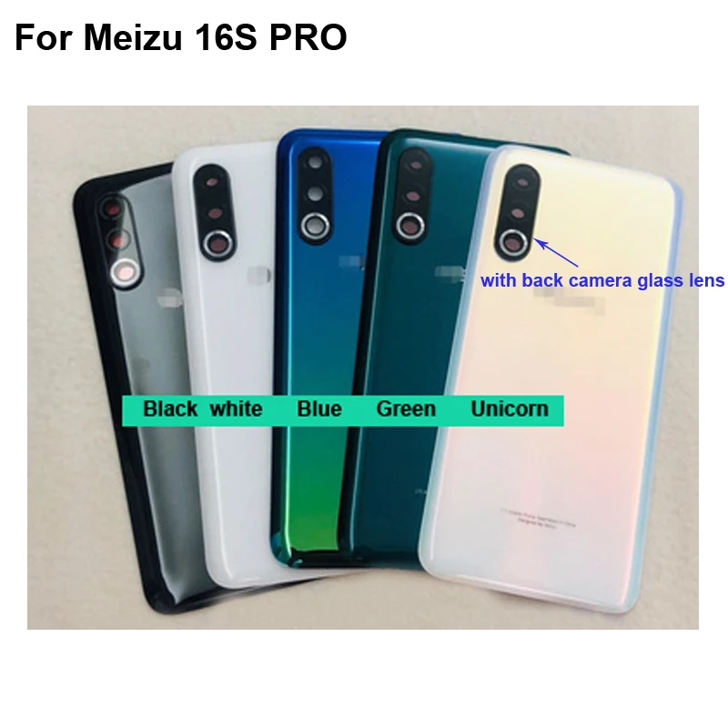 

Для Meizu 16 S Pro Батарея крышка дверца батарейного Корпус чехол сзади Стекло запасные части с задней Камера Стекло объектив для Meizu 16 s pro