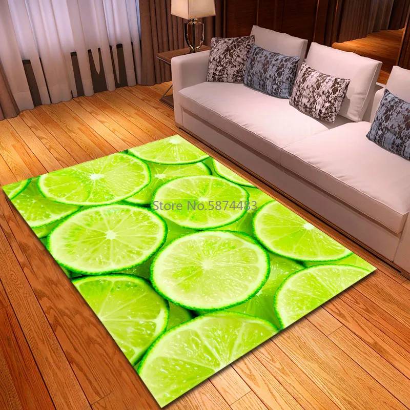 

Nordic Fruit Lemons 3D Carpet Soft Flannel Sofa Kids Bedroom Rugs Modern Home Decor Rugs and Carpets for Home Living Room