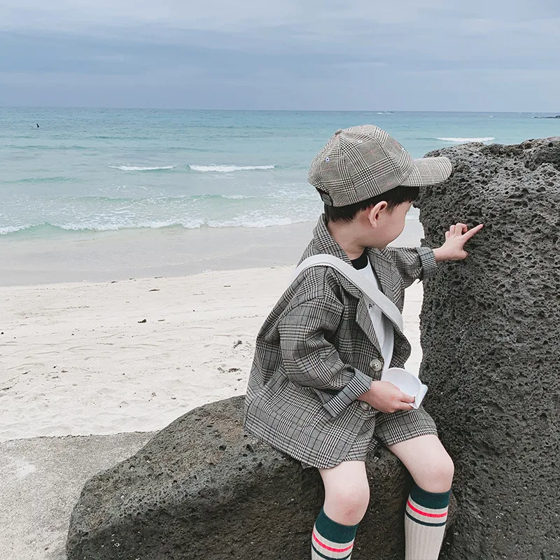 Casual Black Spring Summer Children's Clothes Suit Baby Boys Coat + Pants 2pcs/Set Kids Teenage Top School Beach Boy Clothing