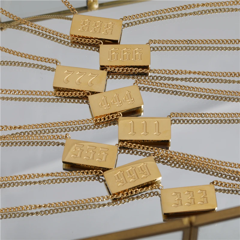 Joolim Jewelry Wholesale No Fade Simple Number Pendant Necklace Waterproof Gold | Украшения и аксессуары