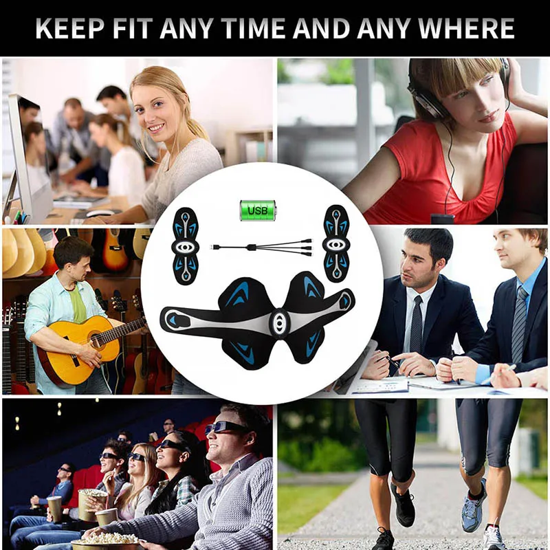 EMS тренажер мышц брюшного массаж Стимулятор Ab Беспроводной вибрации тела