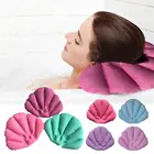 Подушка для ванны с присосками, надувная махровая ткань, веерообразная подушка для поддержки шеи, мягкая спа-подушка для шеи, рандомный цвет