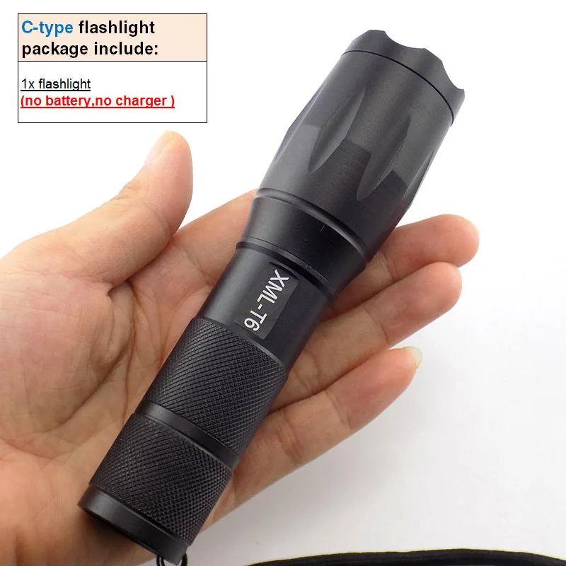 C type T6 L2 светодиодный фонарик супер яркий Torcia Torchlight Flash Light фонарик "Lanterna" 18650 AAA батарея USB тактический для пеших прогулок - Испускаемый цвет: C type