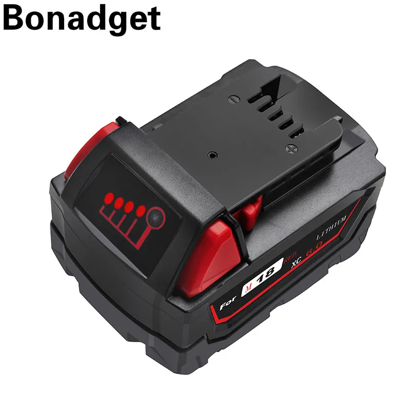 Bonadget 6000 мА/ч M 18 M18 18V для Милуоки 48 11 1815 1850 2604 22 20 2708 2607 Мощность инструменты