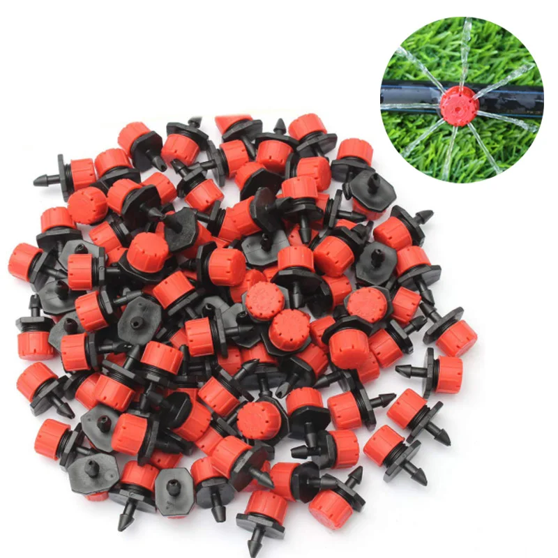 

30-500PCS Garden Adjustable Nozzles Drip Irrigation Watering Sprinkler 1/4'' Anti-Clogging Dripper Emitter Flower Beds Vegetable