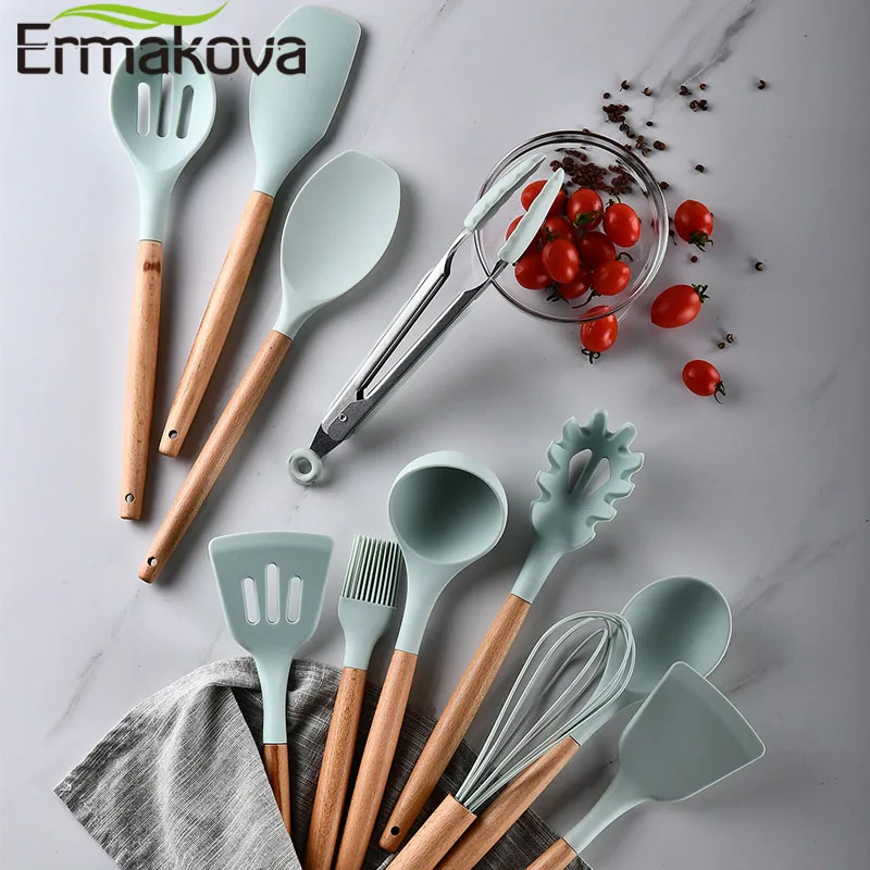 Набор силиконовых кухонных принадлежностей ERMAKOVA антипригарная лопатка лопата с