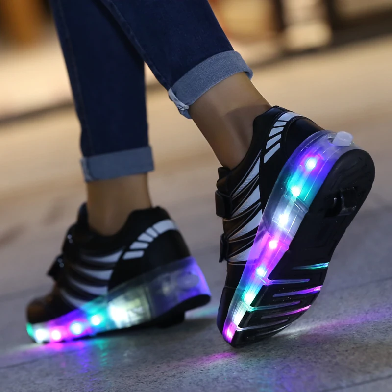 

2020 Sneakers roller shoes With two Wheels Wheelys Led Shoes Kids Girls Children Boys Light Up Luminous Glowing Illuminated