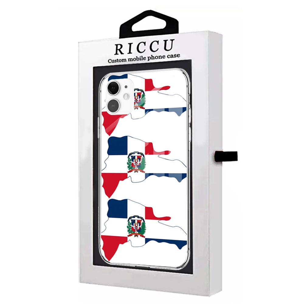 Прозрачный чехол для телефона из ТПУ с флагом Доминиканской Республики iphone 12 pro max