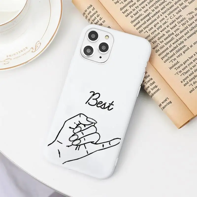

Always And Forever Best Friends Cartoon BFF Phone Case Candy Color for iPhone 6 6S 7 8 11 12 XS X SE 2020 XR mini pro Plus MAX