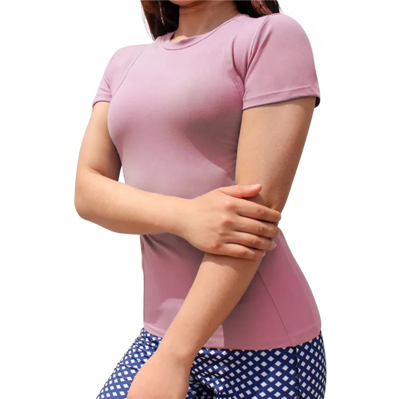 Летняя новая спортивная футболка женская быстросохнущая дышащая с коротким