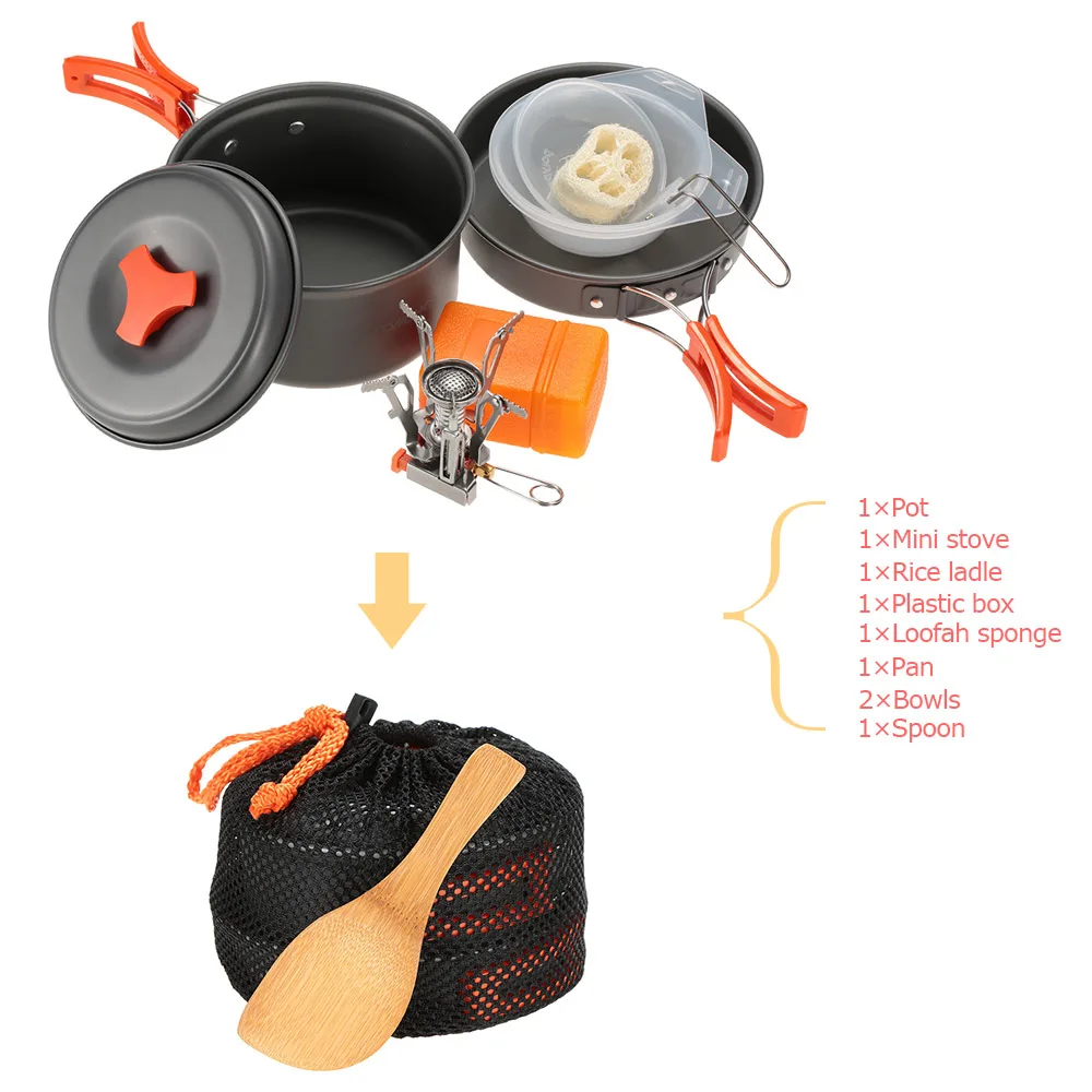 Кухонные горшки Мини карманная Плита Газовая горелки кемпинга кухонная посуда с